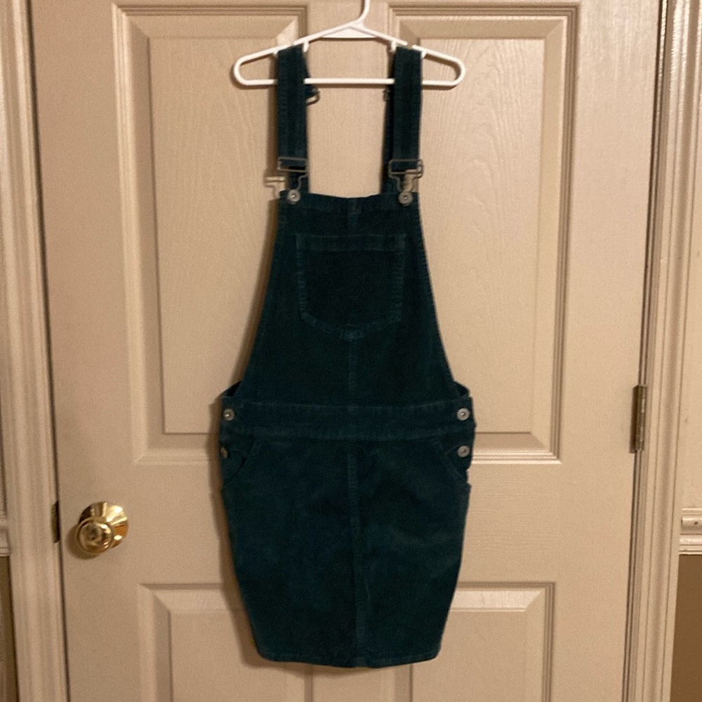 Dark green skirt overalls